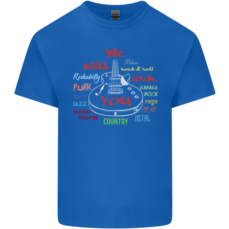 We Will Rock You Rock Country Punk Guitar Kids T-Shirt Childrens Royal Blue