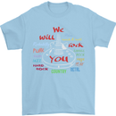 We Will Rock You Rock Country Punk Guitar Mens T-Shirt Cotton Gildan Light Blue