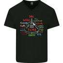 We Will Rock You Rock Country Punk Guitar Mens V-Neck Cotton T-Shirt Black