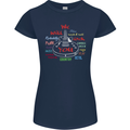 We Will Rock You Rock Country Punk Guitar Womens Petite Cut T-Shirt Navy Blue