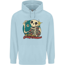 We Wish You a Creepy Christmas Skull Childrens Kids Hoodie Light Blue