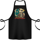 We Wish You a Creepy Christmas Skull Cotton Apron 100% Organic Black