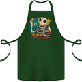We Wish You a Creepy Christmas Skull Cotton Apron 100% Organic Forest Green