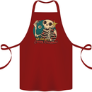 We Wish You a Creepy Christmas Skull Cotton Apron 100% Organic Maroon