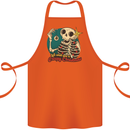 We Wish You a Creepy Christmas Skull Cotton Apron 100% Organic Orange