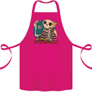 We Wish You a Creepy Christmas Skull Cotton Apron 100% Organic Pink