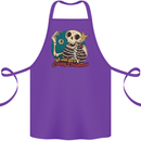 We Wish You a Creepy Christmas Skull Cotton Apron 100% Organic Purple