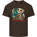 We Wish You a Creepy Christmas Skull Kids T-Shirt Childrens Chocolate