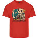We Wish You a Creepy Christmas Skull Kids T-Shirt Childrens Red