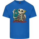 We Wish You a Creepy Christmas Skull Kids T-Shirt Childrens Royal Blue