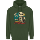 We Wish You a Creepy Christmas Skull Mens 80% Cotton Hoodie Forest Green