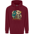 We Wish You a Creepy Christmas Skull Mens 80% Cotton Hoodie Maroon
