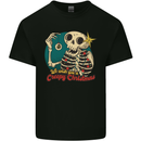 We Wish You a Creepy Christmas Skull Mens Cotton T-Shirt Tee Top Black