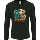 We Wish You a Creepy Christmas Skull Mens Long Sleeve T-Shirt Black