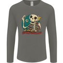 We Wish You a Creepy Christmas Skull Mens Long Sleeve T-Shirt Charcoal