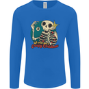 We Wish You a Creepy Christmas Skull Mens Long Sleeve T-Shirt Royal Blue