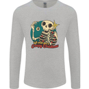 We Wish You a Creepy Christmas Skull Mens Long Sleeve T-Shirt Sports Grey
