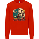 We Wish You a Creepy Christmas Skull Mens Sweatshirt Jumper Bright Red