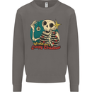 We Wish You a Creepy Christmas Skull Mens Sweatshirt Jumper Charcoal