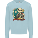 We Wish You a Creepy Christmas Skull Mens Sweatshirt Jumper Light Blue