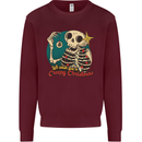 We Wish You a Creepy Christmas Skull Mens Sweatshirt Jumper Maroon
