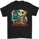We Wish You a Creepy Christmas Skull Mens T-Shirt Cotton Gildan Black