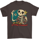 We Wish You a Creepy Christmas Skull Mens T-Shirt Cotton Gildan Dark Chocolate