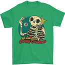 We Wish You a Creepy Christmas Skull Mens T-Shirt Cotton Gildan Irish Green