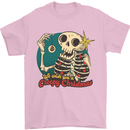 We Wish You a Creepy Christmas Skull Mens T-Shirt Cotton Gildan Light Pink