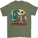 We Wish You a Creepy Christmas Skull Mens T-Shirt Cotton Gildan Military Green