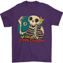We Wish You a Creepy Christmas Skull Mens T-Shirt Cotton Gildan Purple