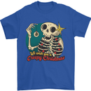 We Wish You a Creepy Christmas Skull Mens T-Shirt Cotton Gildan Royal Blue