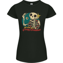 We Wish You a Creepy Christmas Skull Womens Petite Cut T-Shirt Black