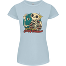 We Wish You a Creepy Christmas Skull Womens Petite Cut T-Shirt Light Blue