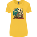 We Wish You a Creepy Christmas Skull Womens Wider Cut T-Shirt Yellow
