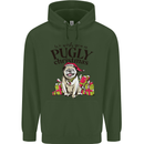 We Wish You a Pugly Christmas Funny Pug Childrens Kids Hoodie Forest Green