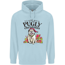 We Wish You a Pugly Christmas Funny Pug Childrens Kids Hoodie Light Blue