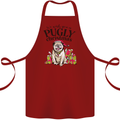 We Wish You a Pugly Christmas Funny Pug Cotton Apron 100% Organic Maroon