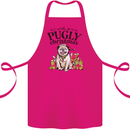 We Wish You a Pugly Christmas Funny Pug Cotton Apron 100% Organic Pink