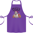 We Wish You a Pugly Christmas Funny Pug Cotton Apron 100% Organic Purple