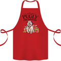 We Wish You a Pugly Christmas Funny Pug Cotton Apron 100% Organic Red