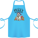 We Wish You a Pugly Christmas Funny Pug Cotton Apron 100% Organic Turquoise