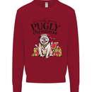 We Wish You a Pugly Christmas Funny Pug Kids Sweatshirt Jumper Red