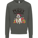 We Wish You a Pugly Christmas Funny Pug Kids Sweatshirt Jumper Storm Grey