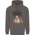 We Wish You a Pugly Christmas Funny Pug Mens 80% Cotton Hoodie Charcoal