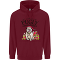 We Wish You a Pugly Christmas Funny Pug Mens 80% Cotton Hoodie Maroon