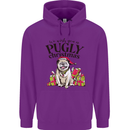 We Wish You a Pugly Christmas Funny Pug Mens 80% Cotton Hoodie Purple