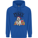 We Wish You a Pugly Christmas Funny Pug Mens 80% Cotton Hoodie Royal Blue