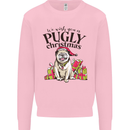 We Wish You a Pugly Christmas Funny Pug Mens Sweatshirt Jumper Light Pink