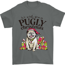 We Wish You a Pugly Christmas Funny Pug Mens T-Shirt Cotton Gildan Charcoal